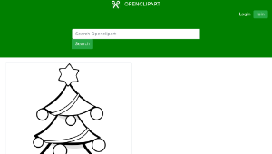 openclipart圖庫：Christmas Tree Coloring Page-資源代表圖