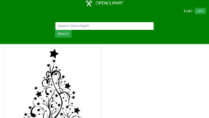 openclipart圖庫：Starry Christmas Tree Silhouette縮圖
