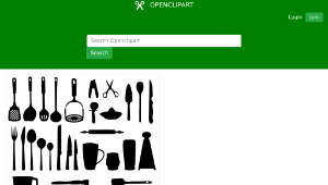 openclipart圖庫：Kitchen Utensils Silhouette-資源代表圖