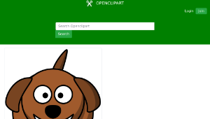 openclipart圖庫：Cartoon dog laughing or smiling縮圖