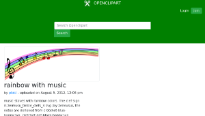 openclipart圖庫：rainbow with music縮圖
