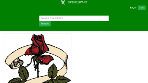 openclipart圖庫：rose scroll