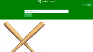 openclipart圖庫：Crossed bats baseball
