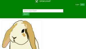 openclipart圖庫：Lop eared rabbit縮圖