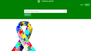 openclipart圖庫：Autism (puzzle) ribbon縮圖