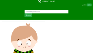 openclipart圖庫：Cartoon shy kid