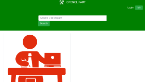 openclipart圖庫：Silhouette man in a office縮圖