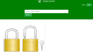 openclipart圖庫：Lock and Key-資源代表圖