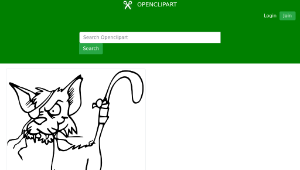 openclipart圖庫：Fighting cat bw縮圖