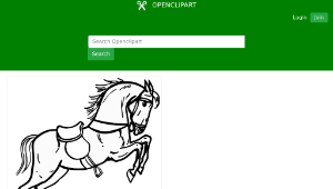 openclipart圖庫：Jumping horse outline縮圖
