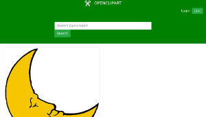 openclipart圖庫：Smiling crescent moon縮圖