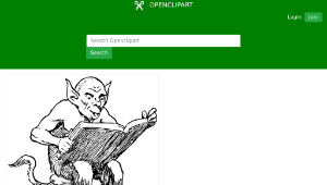 openclipart圖庫：demon reading book縮圖