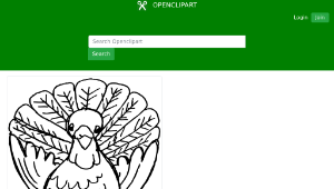openclipart圖庫：Cartoon Turkey Clipart Outline-資源代表圖