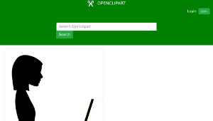 openclipart圖庫：Silhouette of female typing on a computer-資源代表圖