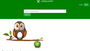 openclipart圖庫：Owl on branch-資源代表圖