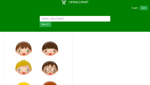 openclipart圖庫：Kids faces縮圖