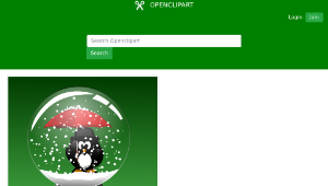 openclipart圖庫：Snow Globe -Penguin with Umbrella-資源代表圖