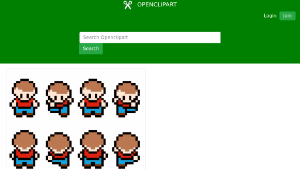 openclipart圖庫：Retro Character Sprite Sheet-資源代表圖
