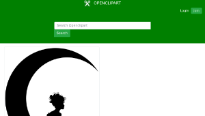 openclipart圖庫：Fairy Sitting On Crescent Moon Silhouette-資源代表圖