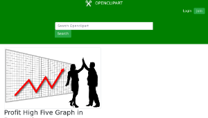 openclipart圖庫：Profit High Five Graph in Perspective-資源代表圖