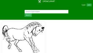 openclipart圖庫：Prancing horse outline-資源代表圖