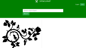 openclipart圖庫：Roses And Vines Silhouette縮圖