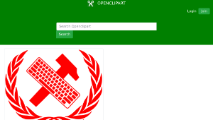 openclipart圖庫：workers unite - hammer and keyboard in laurel wreath縮圖