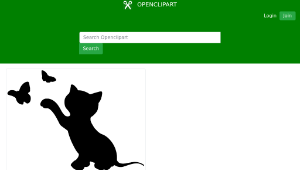 openclipart圖庫：Kitten Playing With Butterflies Silhouette-資源代表圖