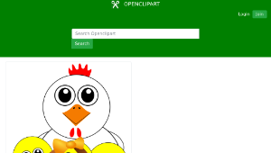 openclipart圖庫：Funny Chicken and Chicks Cartoon Easter-資源代表圖