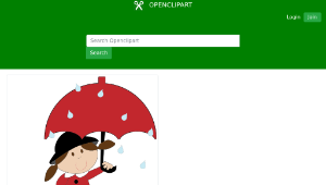 openclipart圖庫：Cartoon Girl In The Rain-資源代表圖