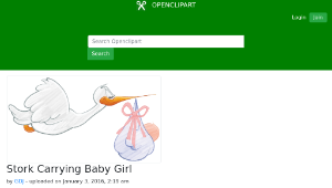 openclipart圖庫：Stork Carrying Baby Girl-資源代表圖