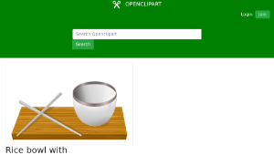 openclipart圖庫：Rice bowl with chopsticks縮圖