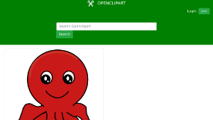 openclipart圖庫：Red Cartoon Octopus-資源代表圖