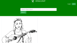 openclipart圖庫：Woman playing lute-資源代表圖
