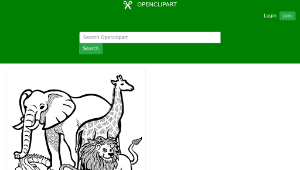 openclipart圖庫：african animals - lineart-資源代表圖