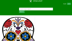 openclipart圖庫：Floral Skull-資源代表圖