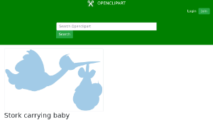 openclipart圖庫：Stork carrying baby (silhouette)-資源代表圖
