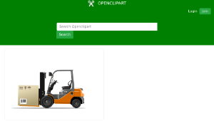 openclipart圖庫：Orange forklift loader with box縮圖