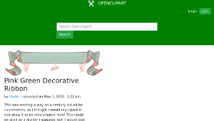openclipart圖庫：Pink Green Decorative Ribbon-資源代表圖