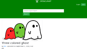 openclipart圖庫：Three colored ghost縮圖