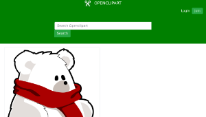 openclipart圖庫：bear with red scarf-資源代表圖
