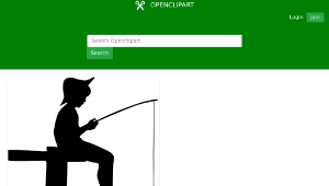 openclipart圖庫：Fishing Boy Silhouette縮圖