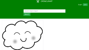 openclipart圖庫：Happy Cloud - Coloring Book 縮圖