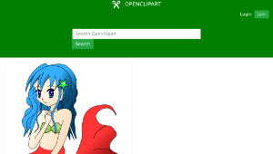 openclipart圖庫：Blue hair mermaid-資源代表圖