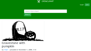 openclipart圖庫：Gravestone with pumpkin-資源代表圖