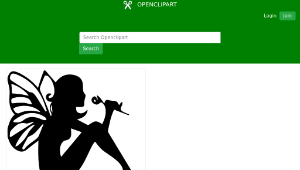 openclipart圖庫：Fairy Smelling Flower Silhouette縮圖