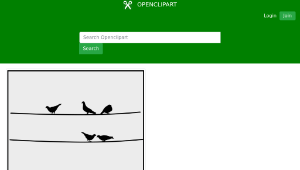 openclipart圖庫：Pigeons on wires縮圖