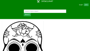 openclipart圖庫：Ornate Skull Lineart縮圖