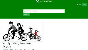 openclipart圖庫：Family riding tandem bicycle縮圖