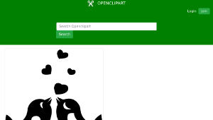 openclipart圖庫：Love Birds With Hearts-資源代表圖